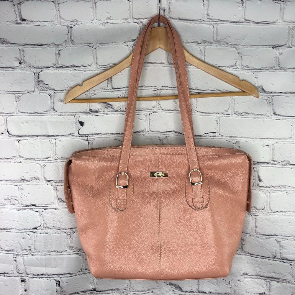 Onna Erlich convertible pink pebbled leather bag